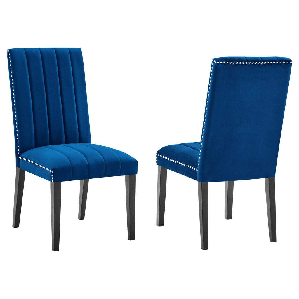 Catalyst Performance Velvet Dining Side Chairs Set of 2 by Modway