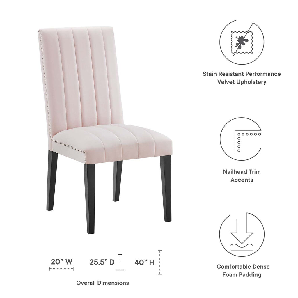 Catalyst Performance Velvet Dining Side Chairs Set of 2 by Modway