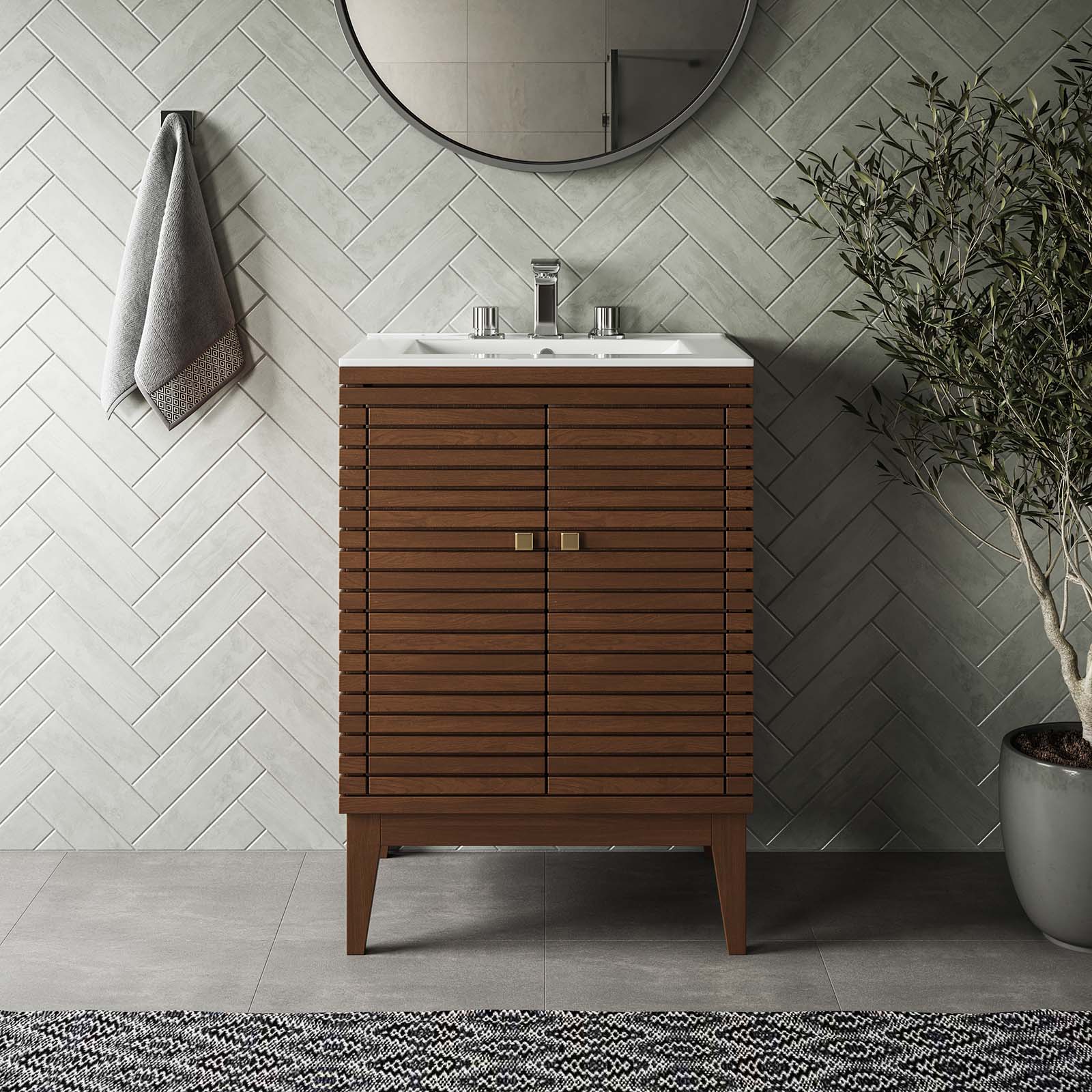 Ledger 24" Wood Bathroom Vanity Cabinet (Sink Basin Not Included) by Modway