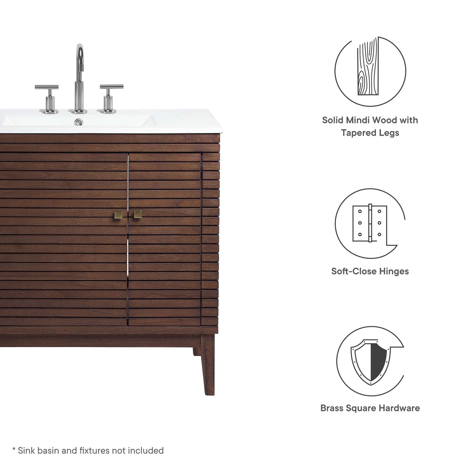 Ledger 36" Wood Bathroom Vanity Cabinet (Sink Basin Not Included) by Modway