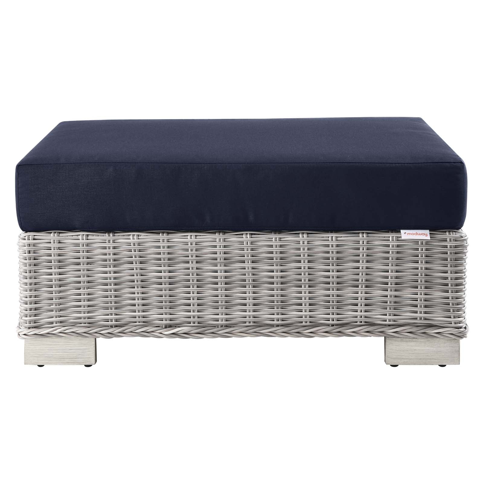 Conway Outdoor Patio 2-Piece Armchair and Ottoman Set