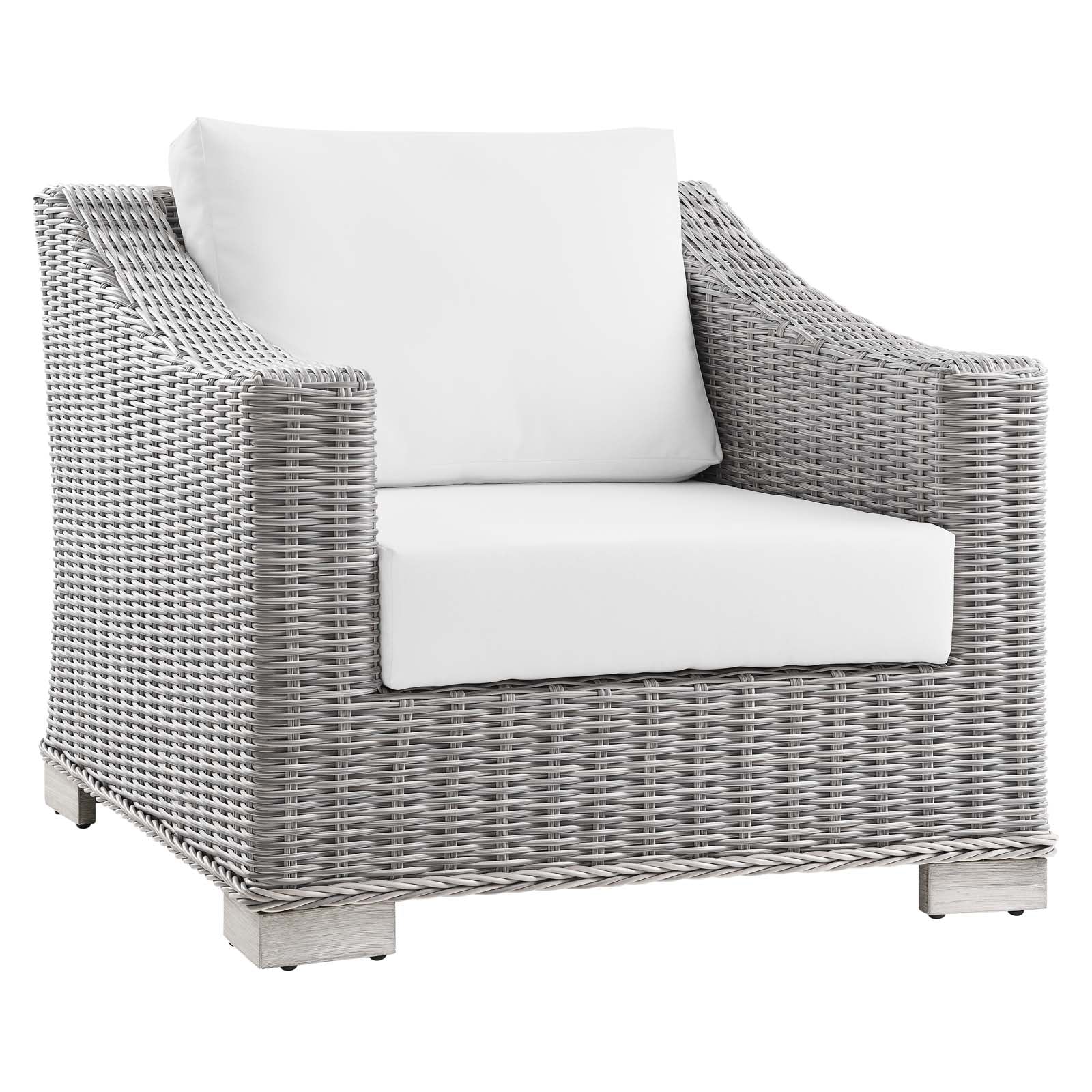 Conway Outdoor Patio Wicker Rattan 2-Piece Armchai
