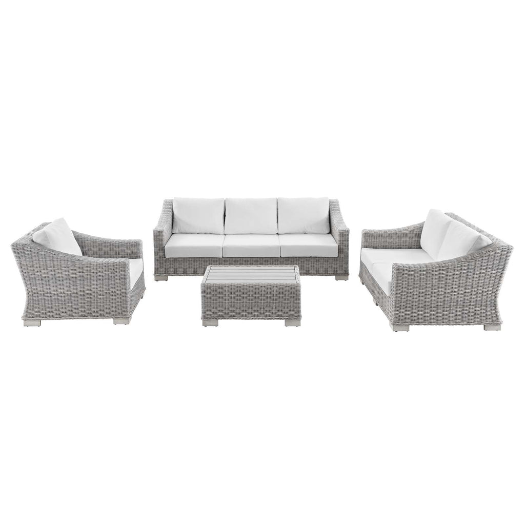 Conway 4-Piece Outdoor Patio Wicker Rattan Furniture Set by Modway