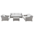 Conway 4-Piece Outdoor Patio Wicker Rattan Furniture Set by Modway