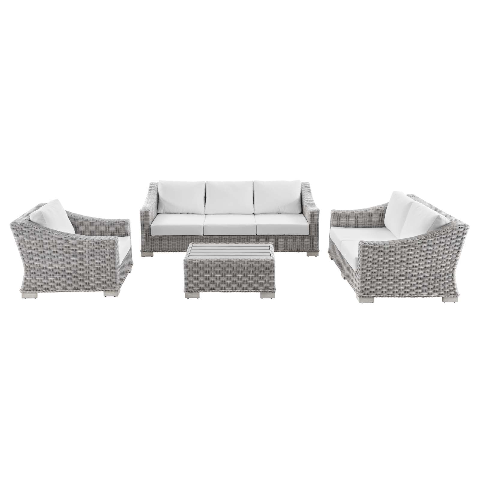 Conway 4-Piece Outdoor Patio Wicker Rattan Furniture Set by Modway