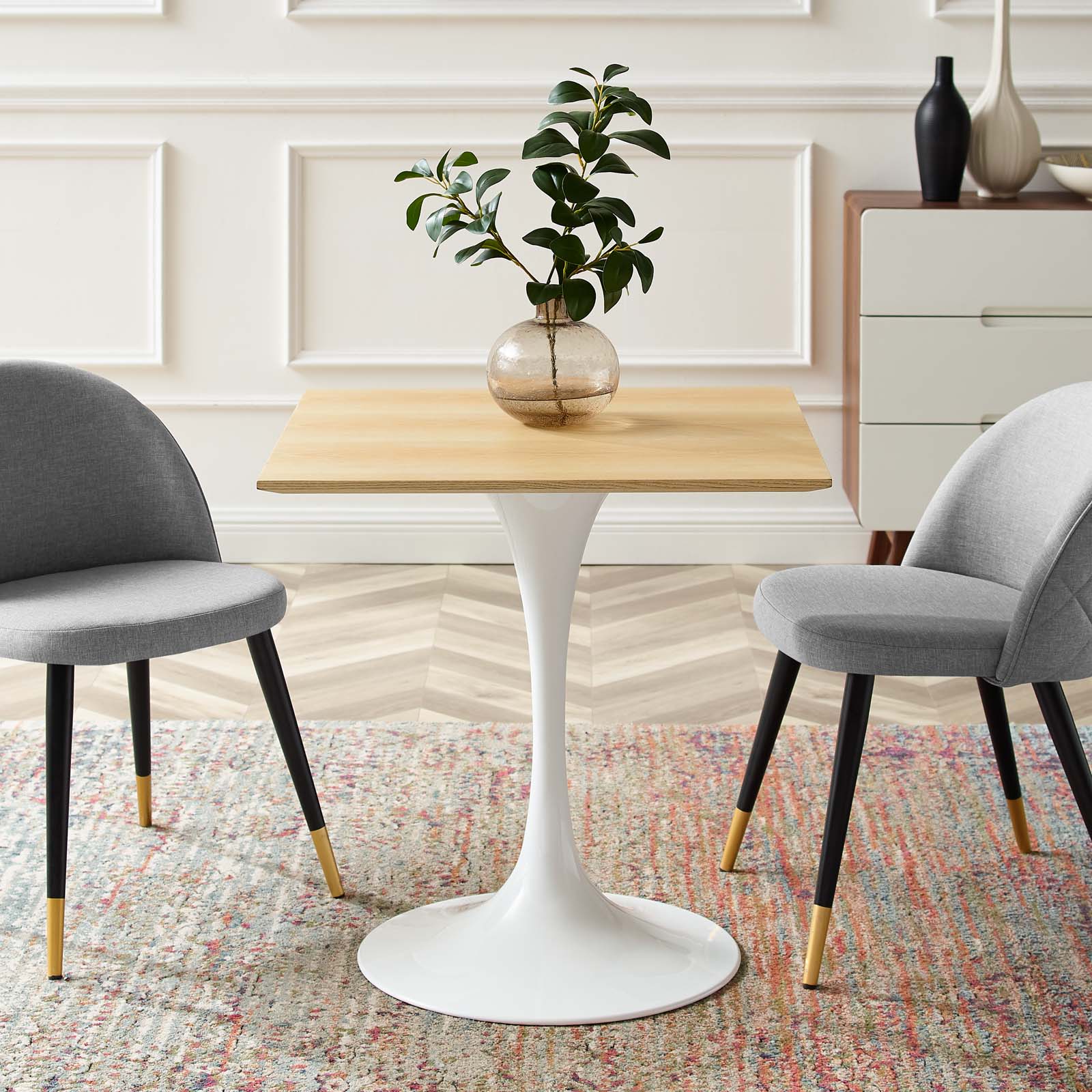 Lippa 28" Square Wood Dining Table by Modway