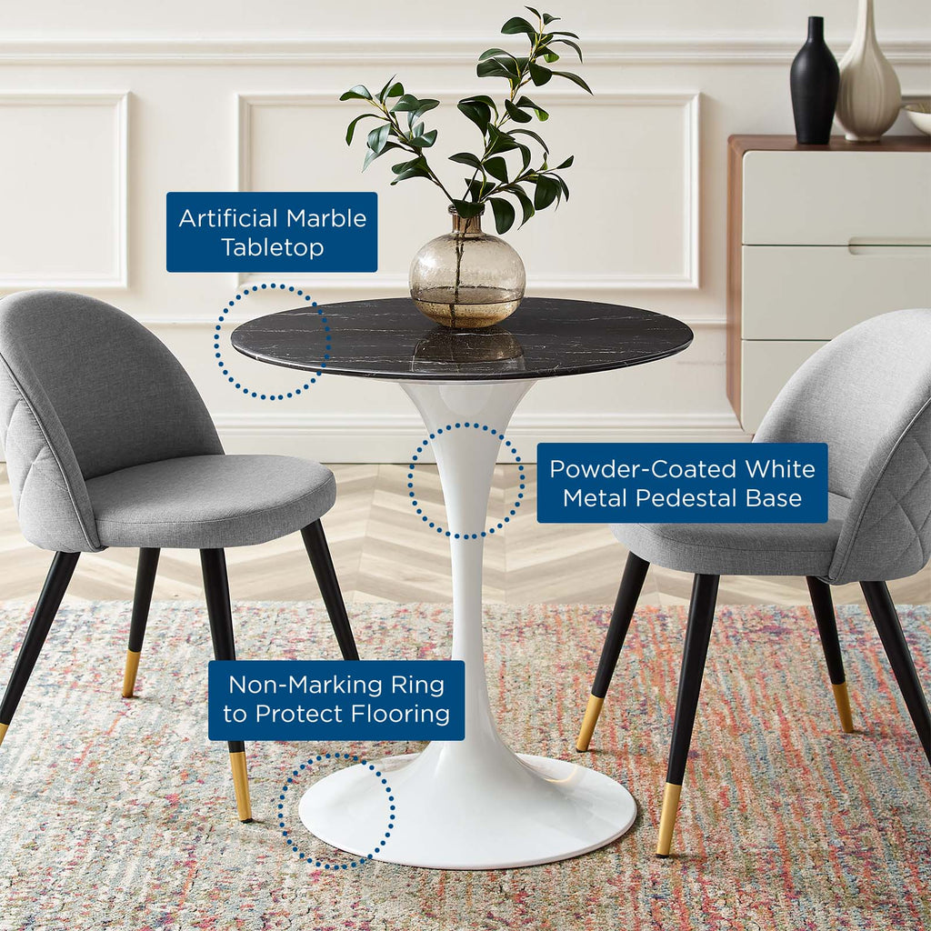 Lippa 28" Round Faux Marble Dining Table by Modway