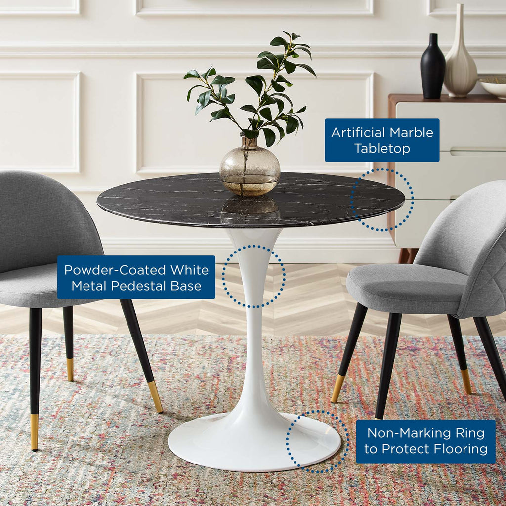 Lippa 36" Round Faux Marble Dining Table by Modway