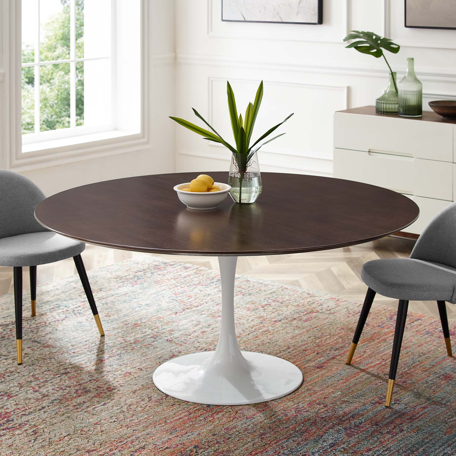 Lippa 60" Round Wood Dining Table by Modway
