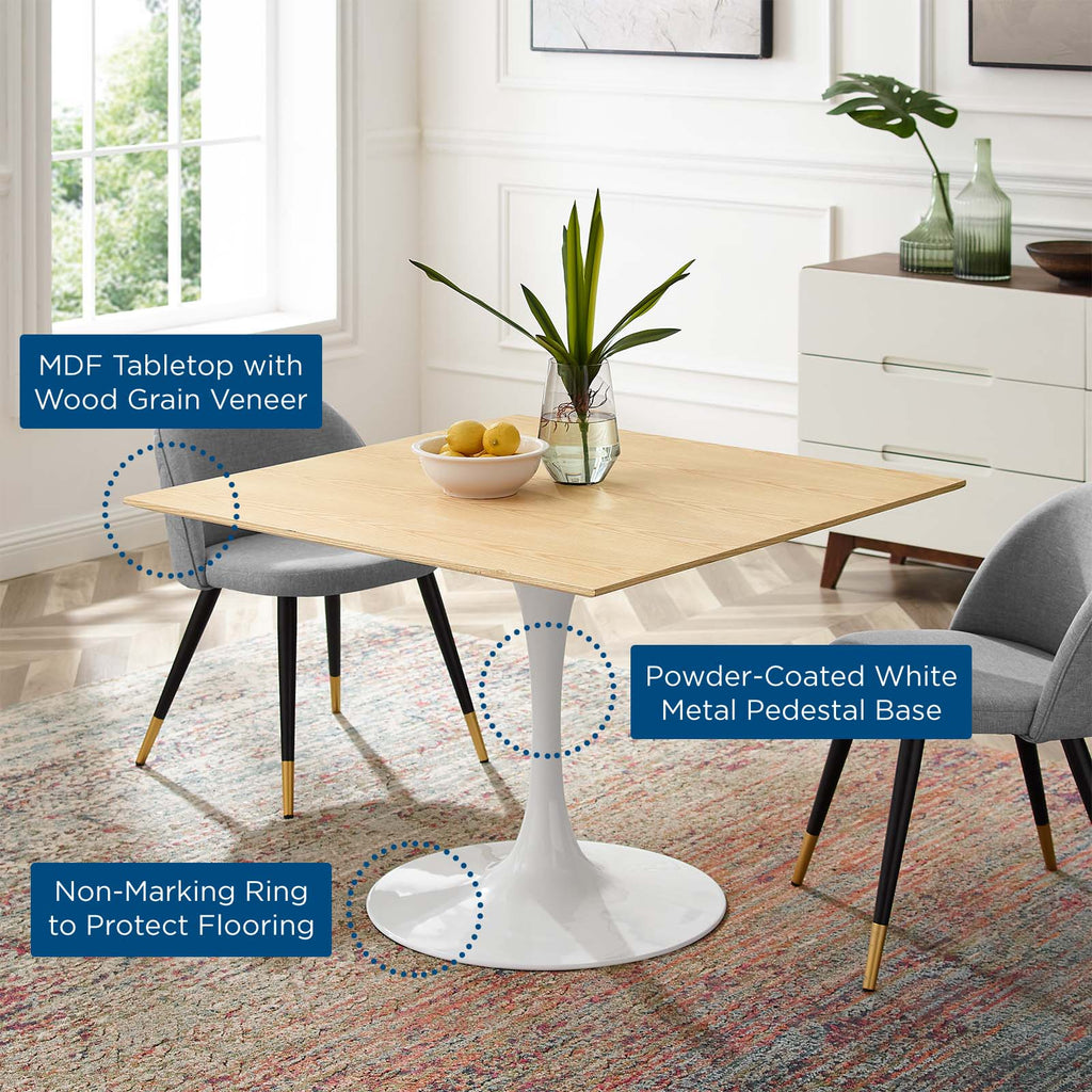 Lippa 40" Square Wood Dining Table by Modway