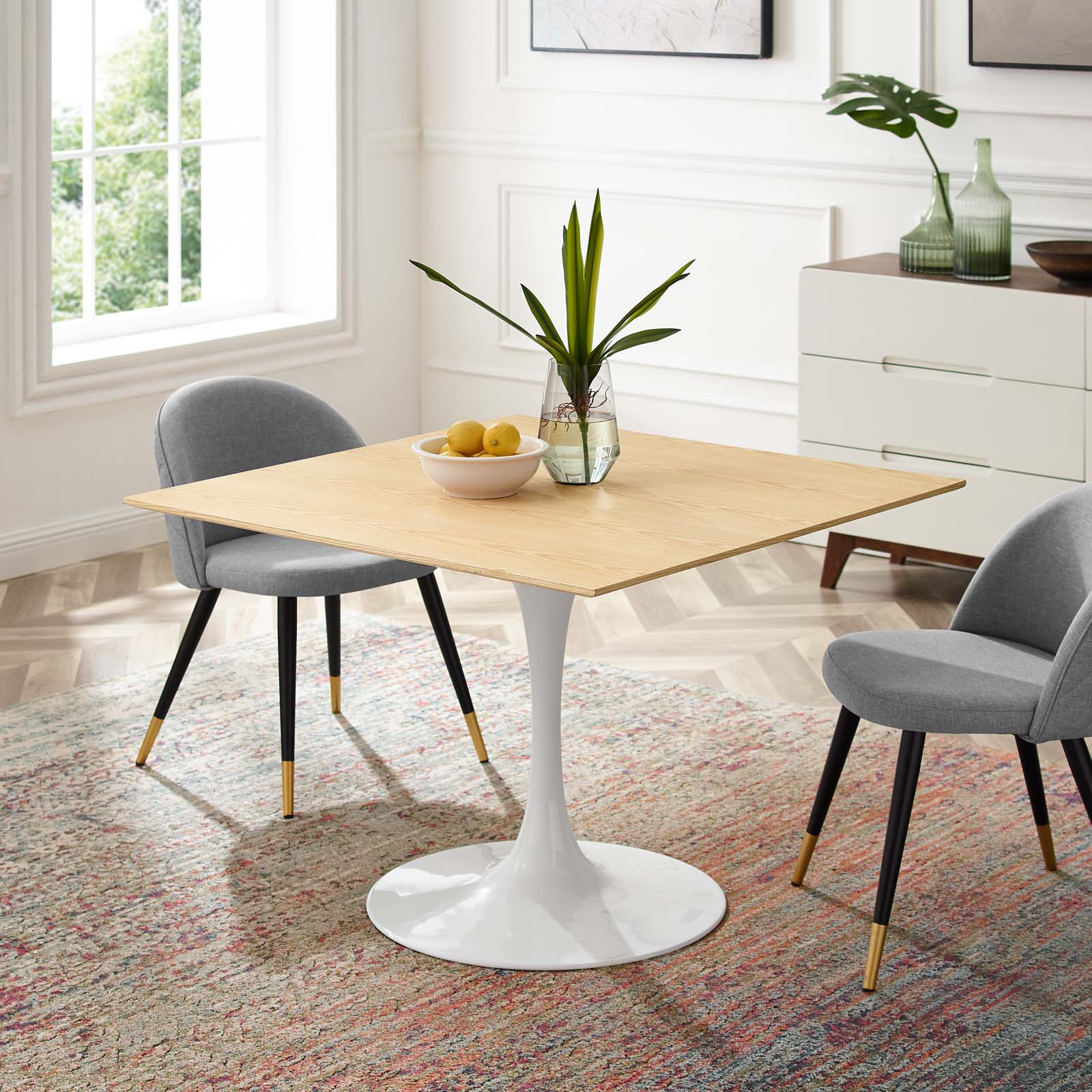 Lippa 40" Square Wood Dining Table by Modway