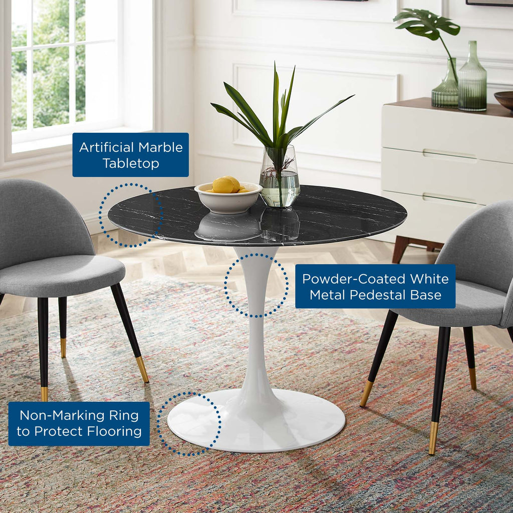 Lippa 40" Round Faux Marble Dining Table by Modway