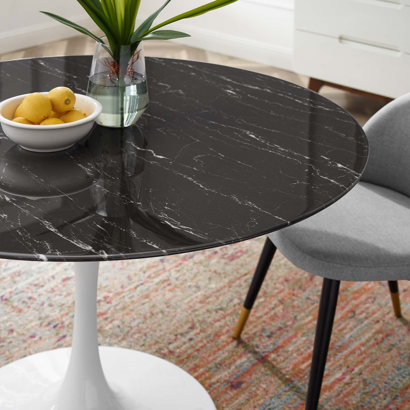 Lippa 48" Round Faux Marble Dining Table by Modway
