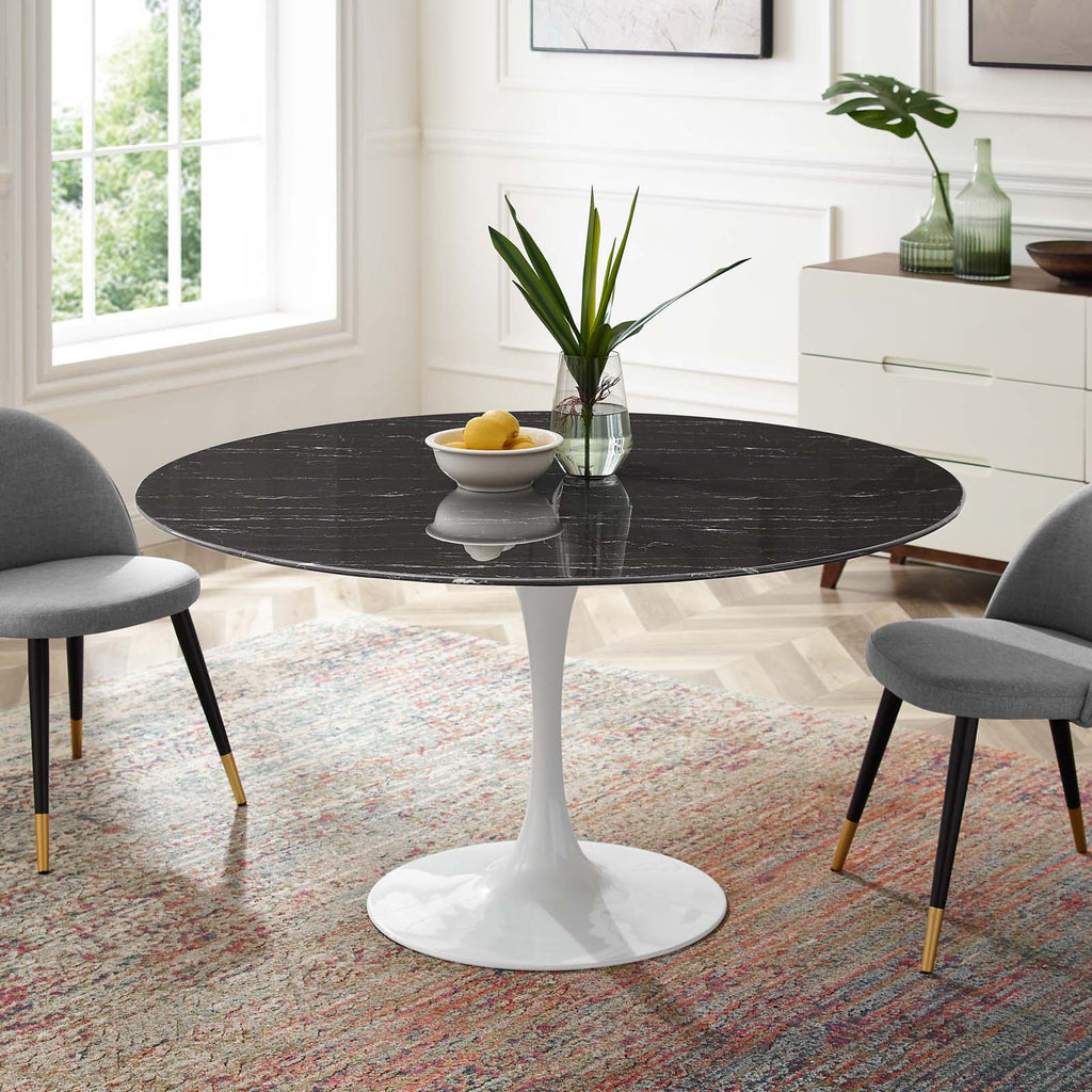 Lippa 54" Round Faux Marble Dining Table by Modway