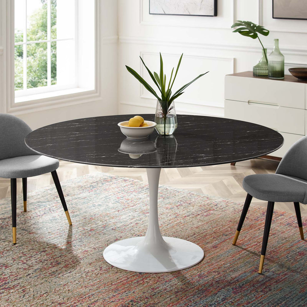 Lippa 60" Round Faux Marble Dining Table by Modway