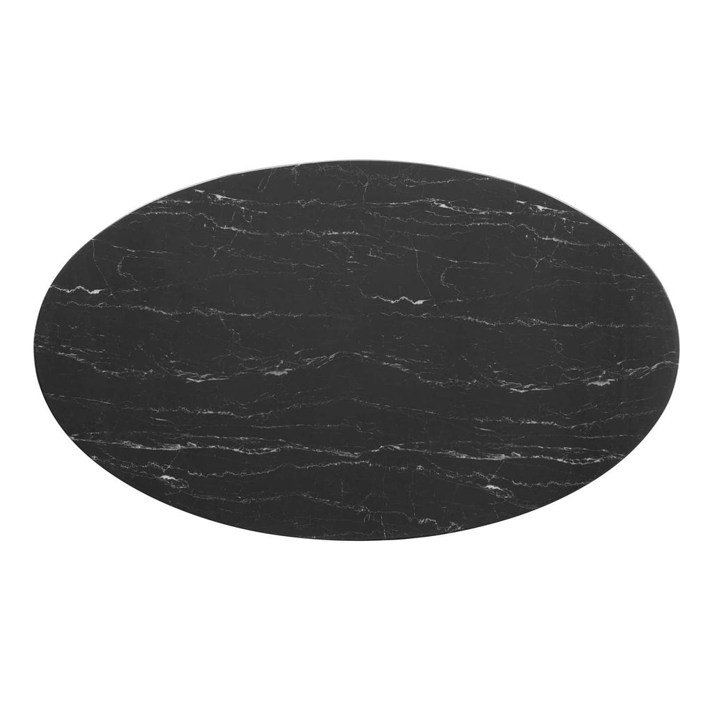 Lippa 60" Oval Faux Marble Dining Table by Modway