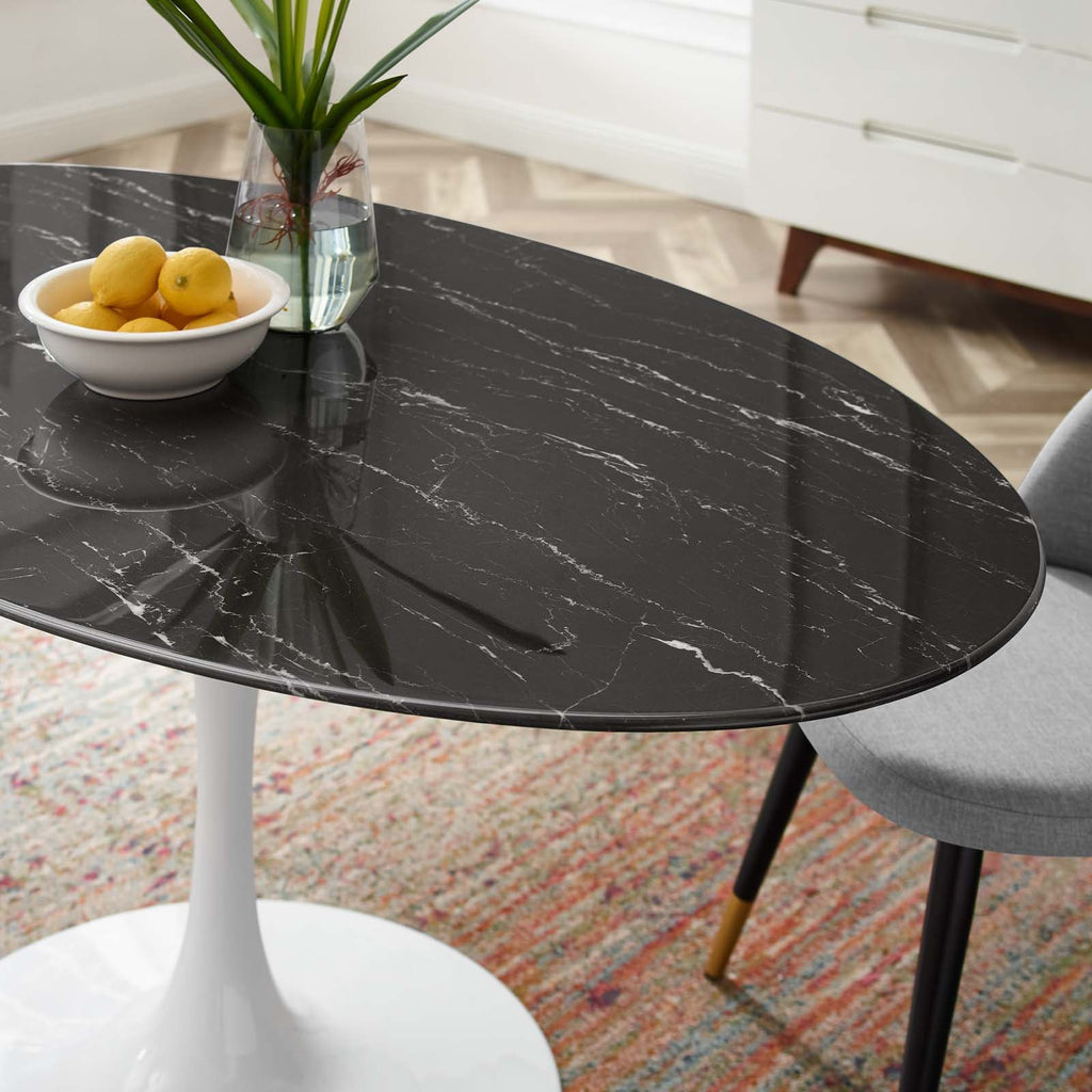 Lippa 60" Oval Faux Marble Dining Table by Modway