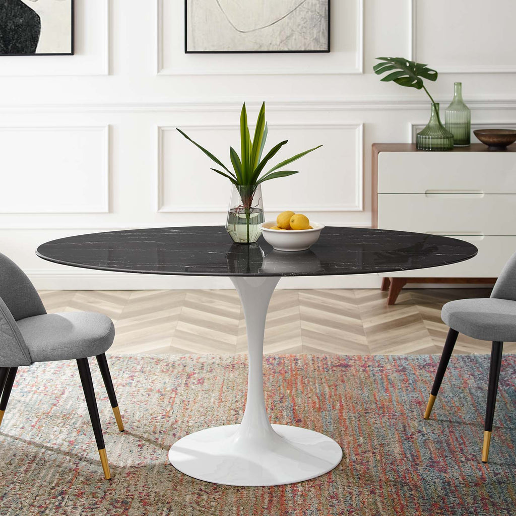 Lippa 60" Oval Faux Marble Dining Table by Modway