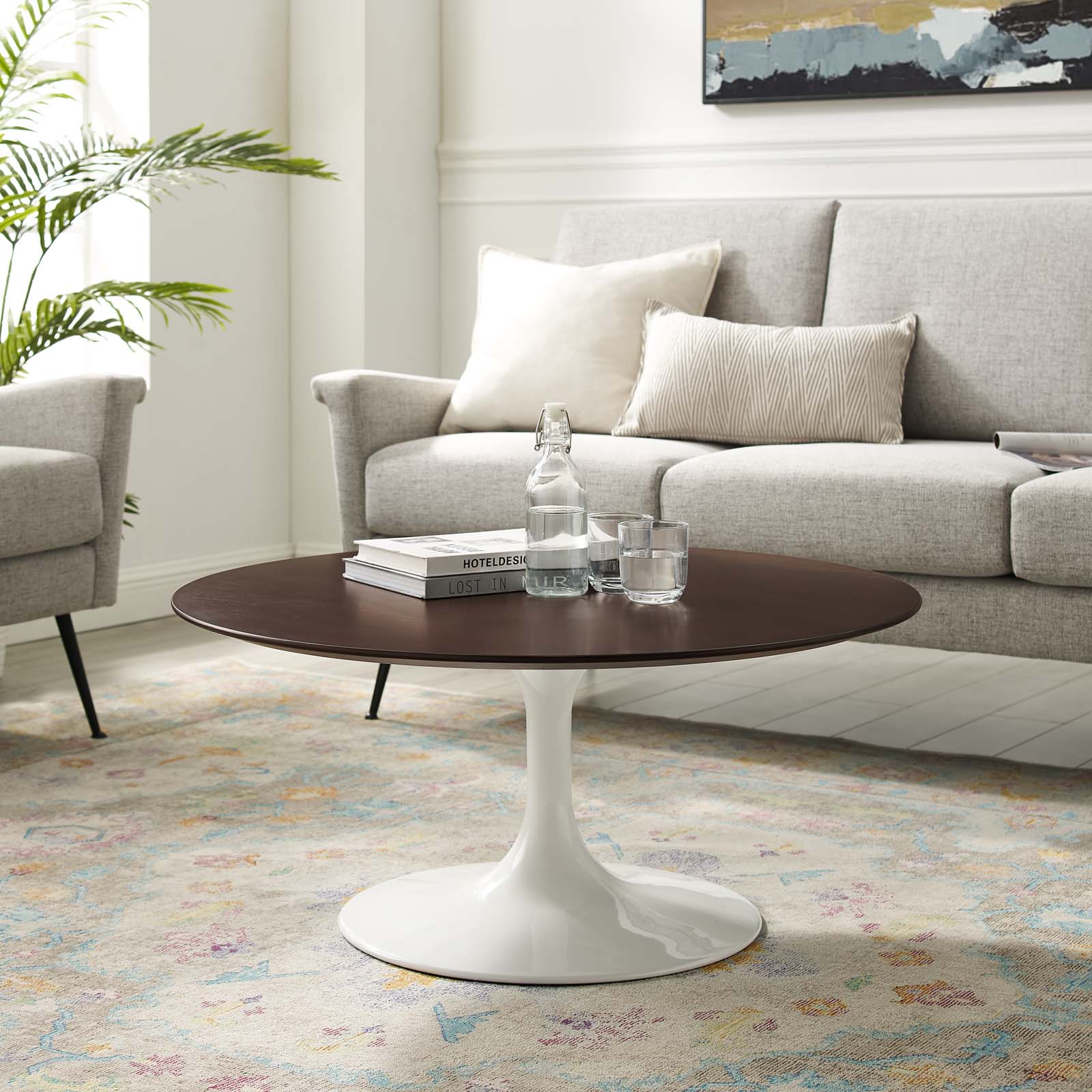 Lippa 36" Round Wood Coffee Table by Modway