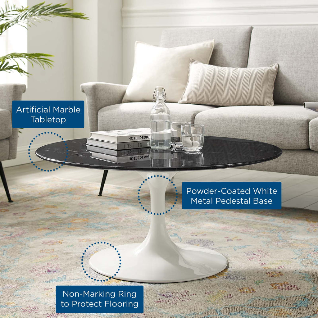 Lippa 36" Round Faux Marble Coffee Table by Modway