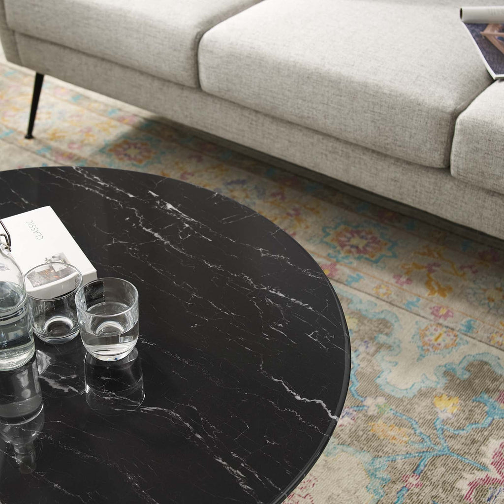 Lippa 36" Round Faux Marble Coffee Table by Modway