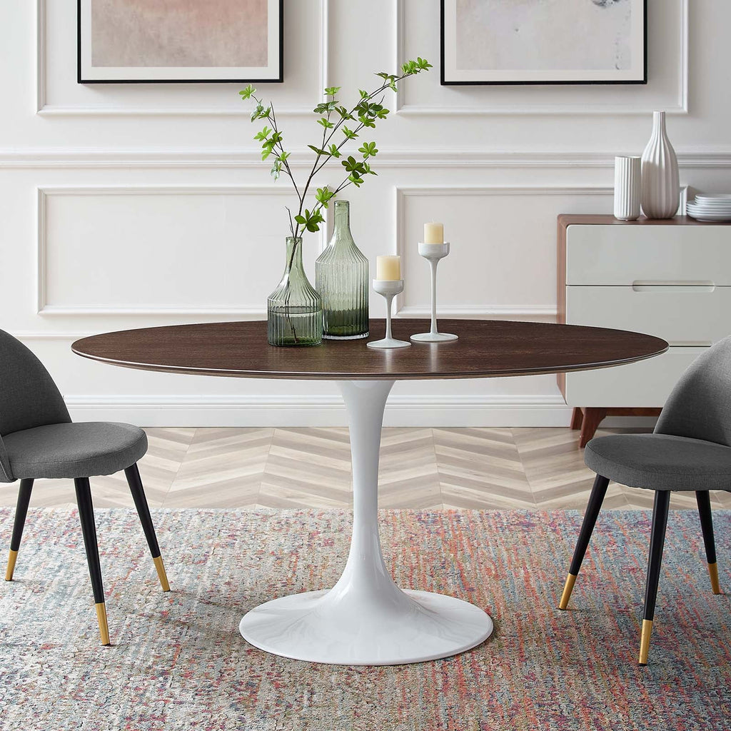 Lippa 60" Oval Cherry Walnut Wood Dining Table by Modway