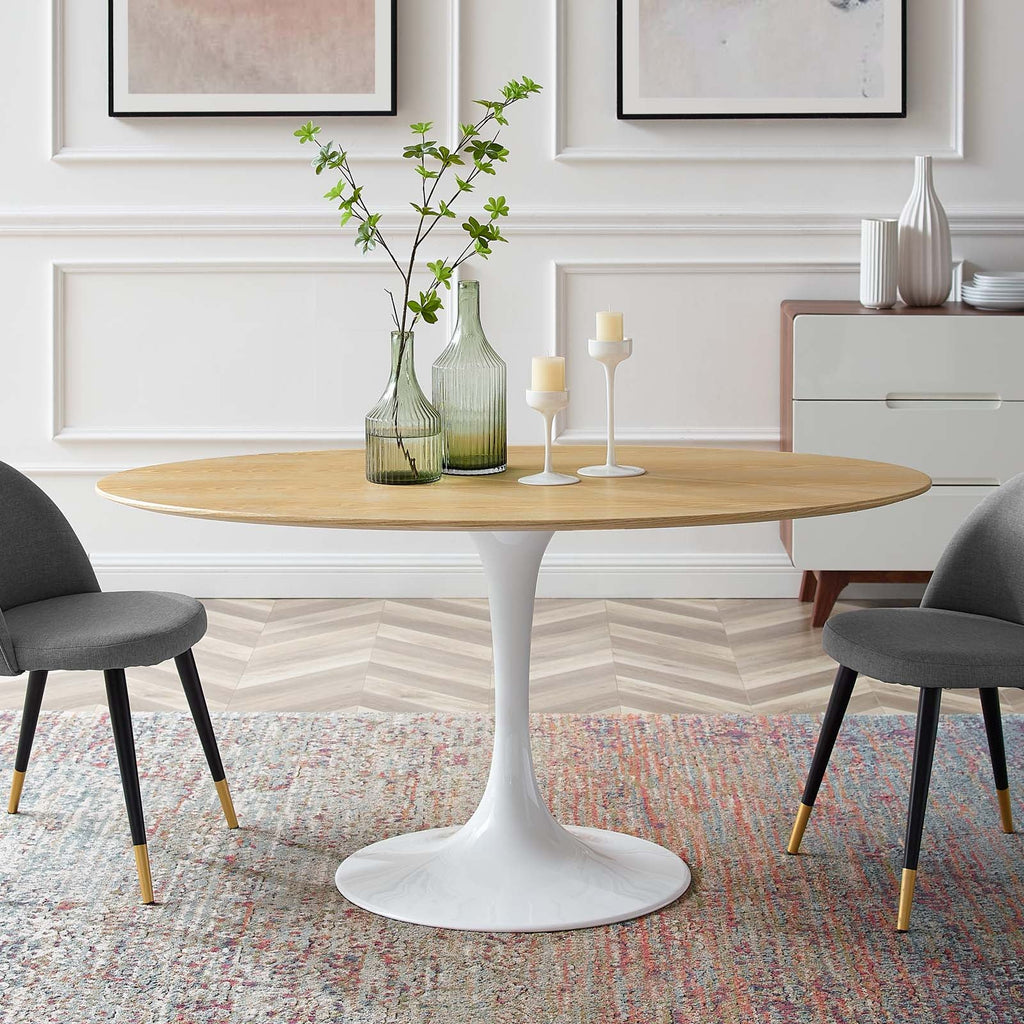 Lippa 60" Oval Natural Wood Dining Table by Modway