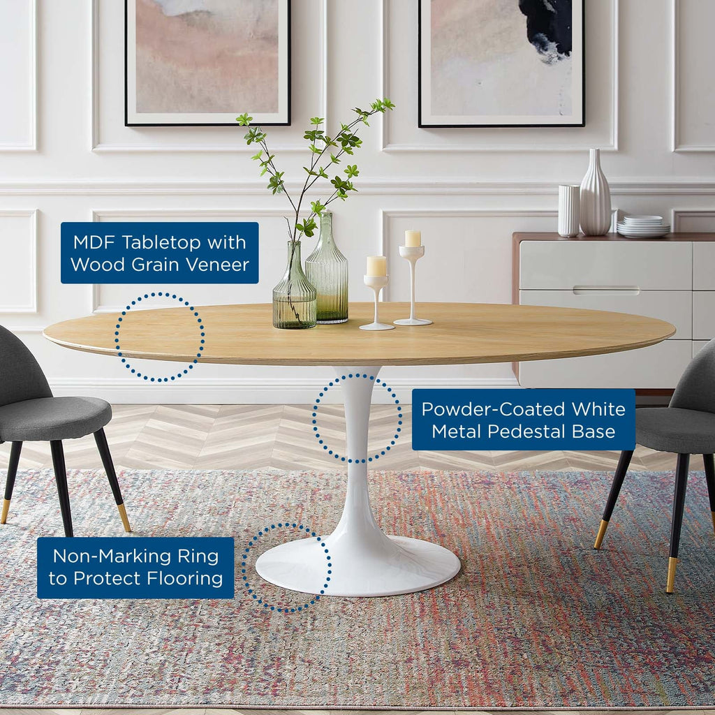 Lippa 78" Oval Wood Dining Table by Modway
