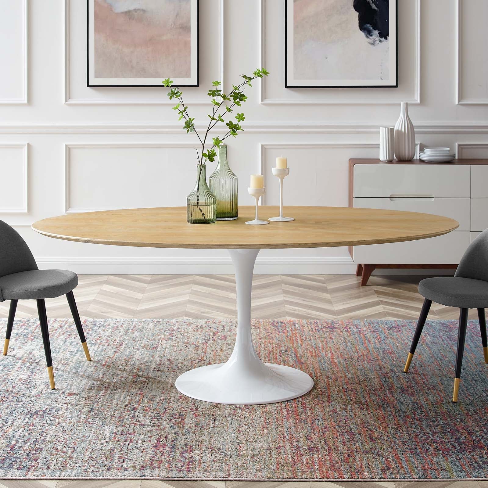 Lippa 78" Oval Wood Dining Table by Modway