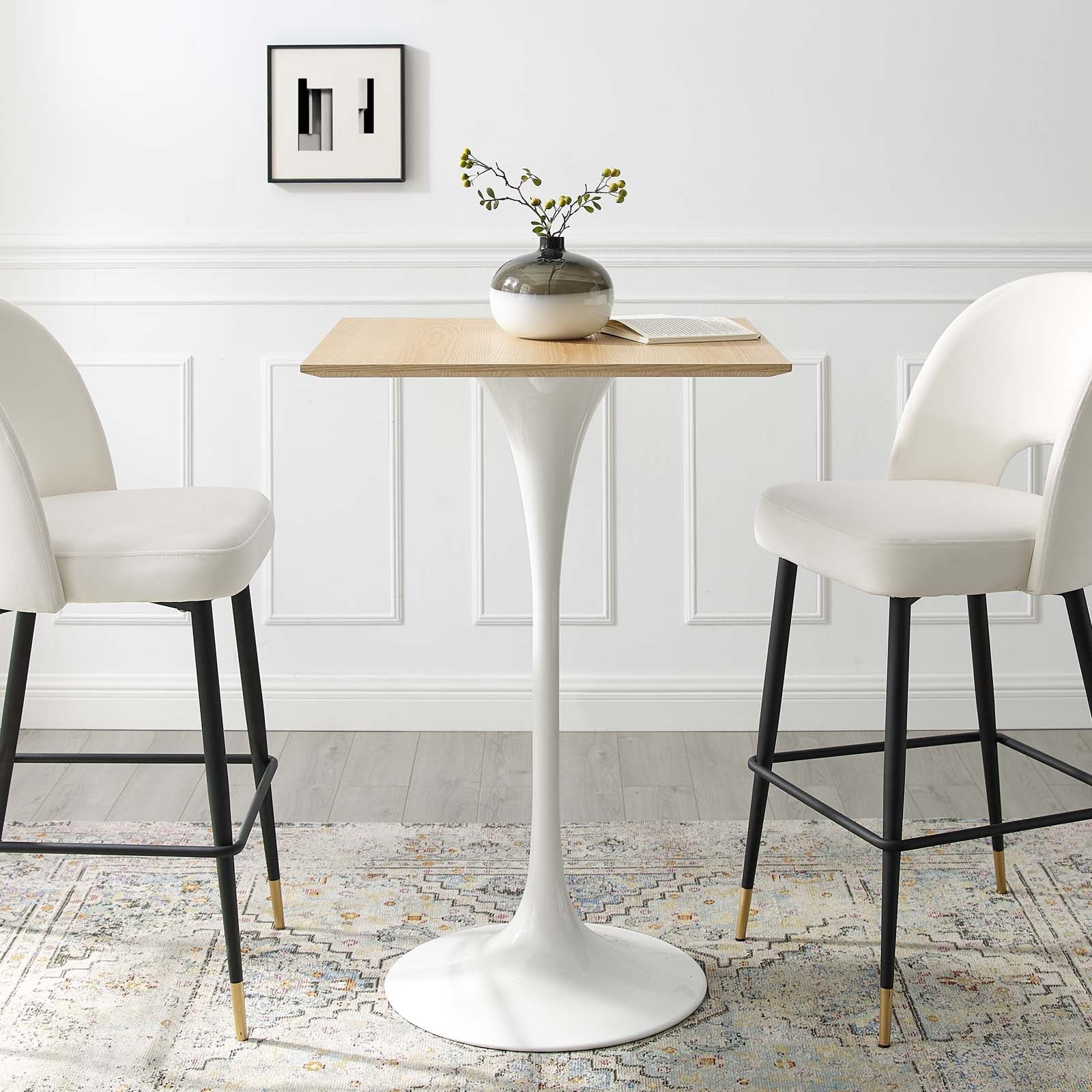Lippa 28" Square Wood Bar Table by Modway