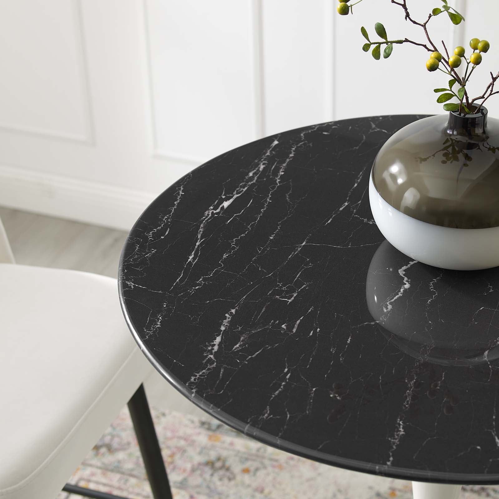 Lippa 28" Round Faux Marble Bar Table by Modway