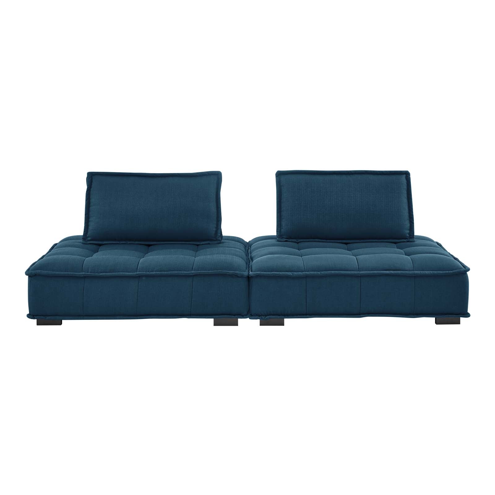 Saunter 2-Piece Tufted Fabric Fabric Loveseat in Azure