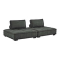 Saunter 2-Piece Tufted Fabric Fabric Loveseat in Gray