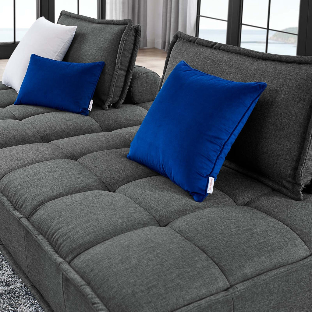 Saunter 2-Piece Tufted Fabric Fabric Loveseat in Gray