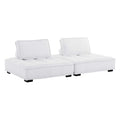 Saunter 2-Piece Tufted Fabric Fabric Loveseat in White