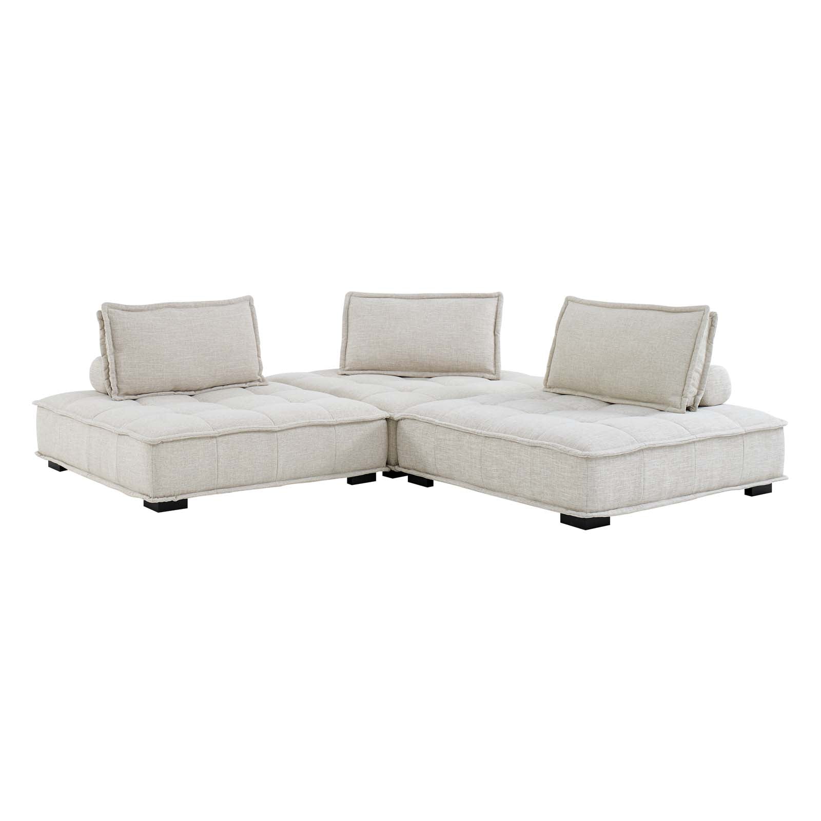 Saunter 3-Piece Tufted Fabric Fabric Sofa by Modway