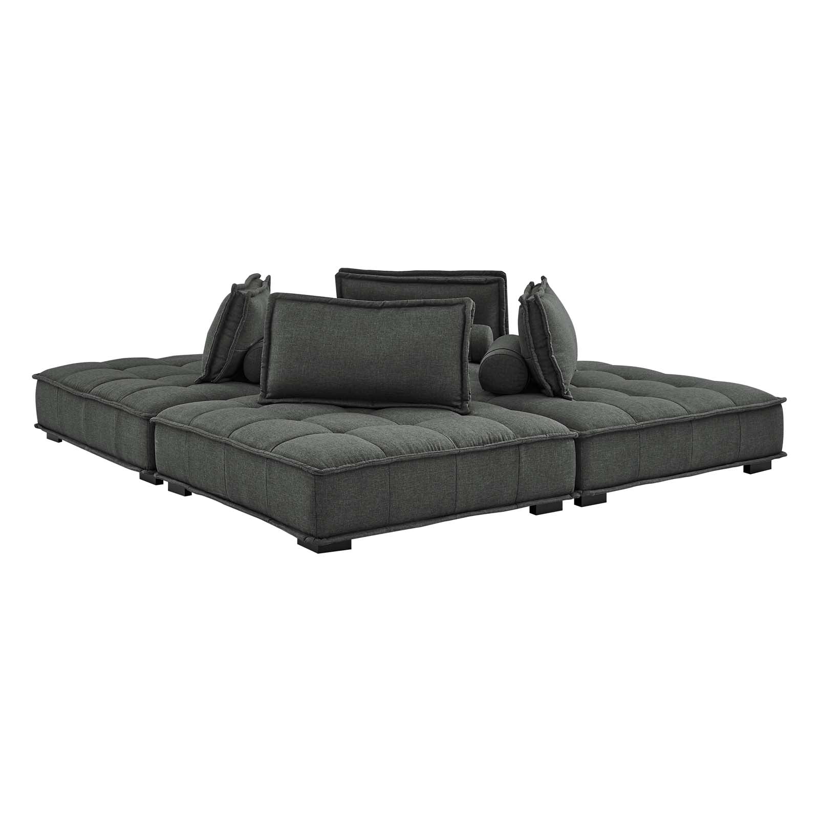 Saunter 4-Piece Tufted Fabric Fabric Sectional Sofa by Modway