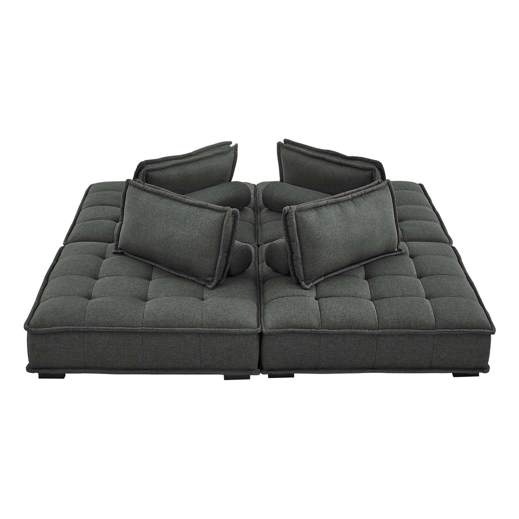 Saunter 4-Piece Tufted Fabric Fabric Sectional Sofa by Modway