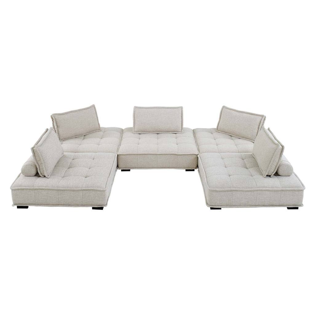 Saunter 5-Piece Tufted Fabric Fabric Sectional Sofa by Modway