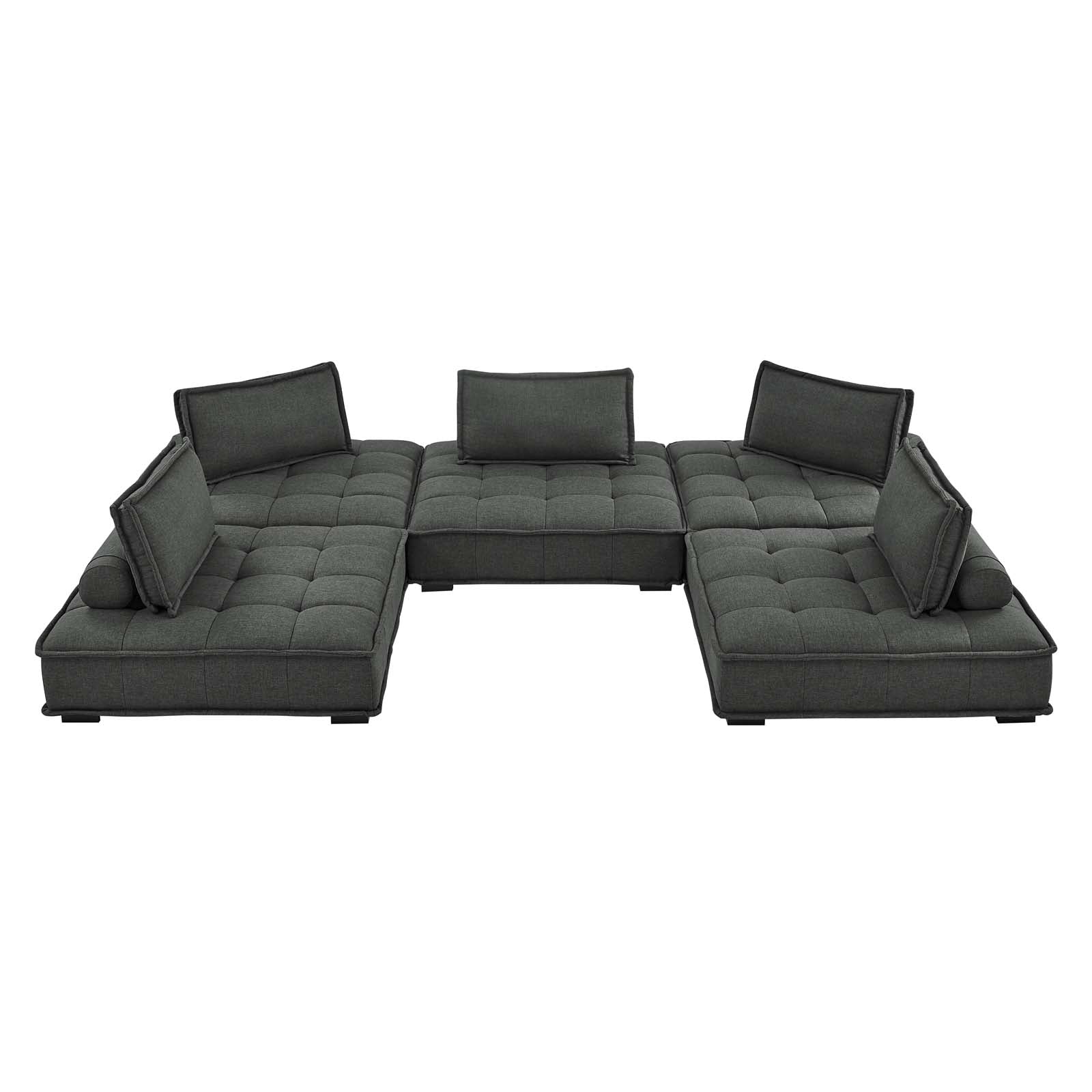 Saunter 5-Piece Tufted Fabric Fabric Sectional Sofa by Modway