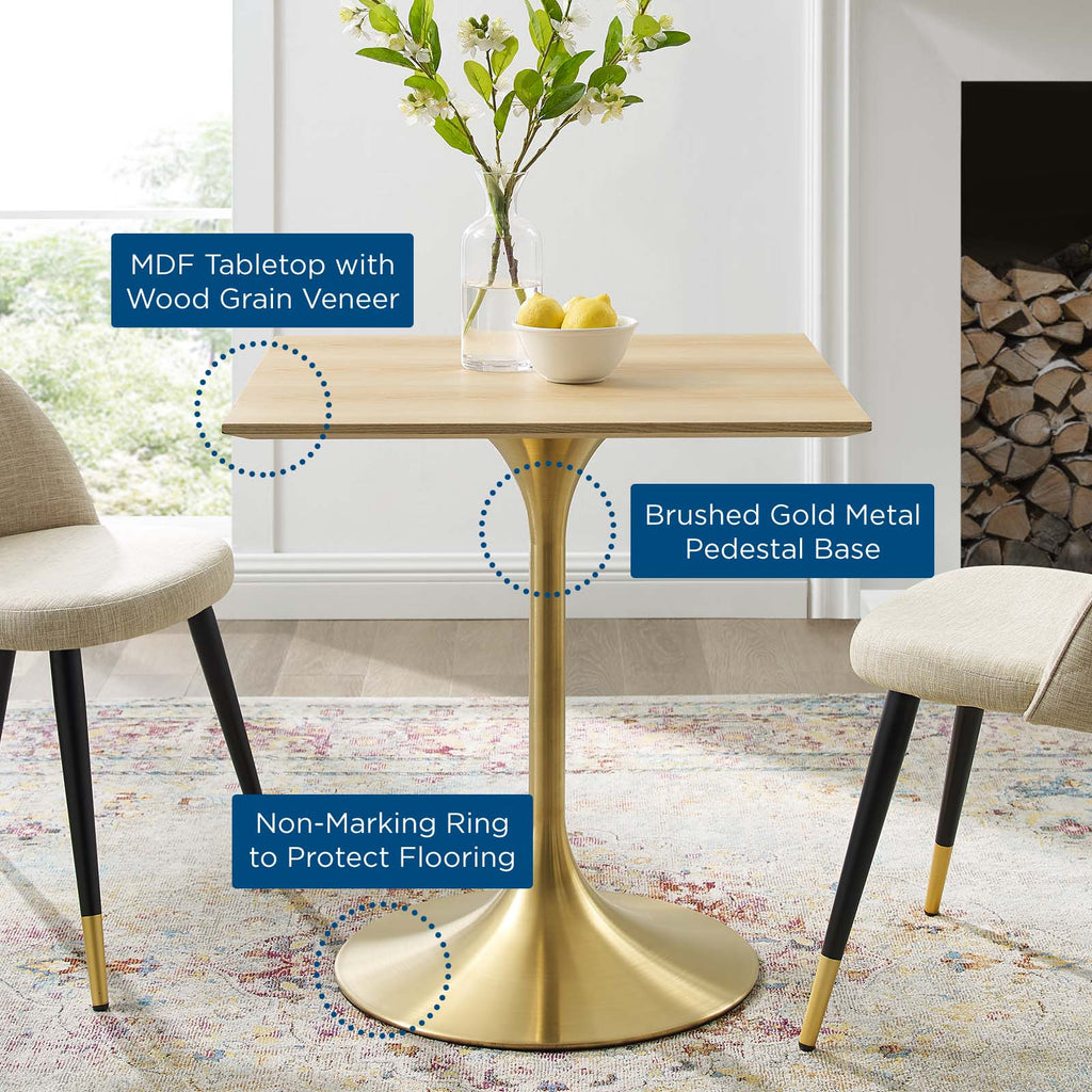 Lippa 28" Square Wood Dining Table by Modway