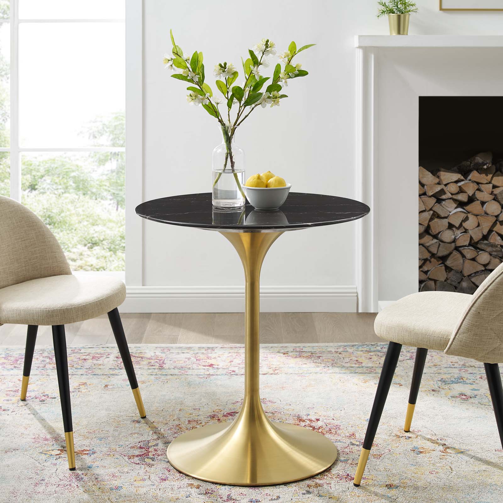 Lippa 28" Round Faux Marble Dining Table by Modway