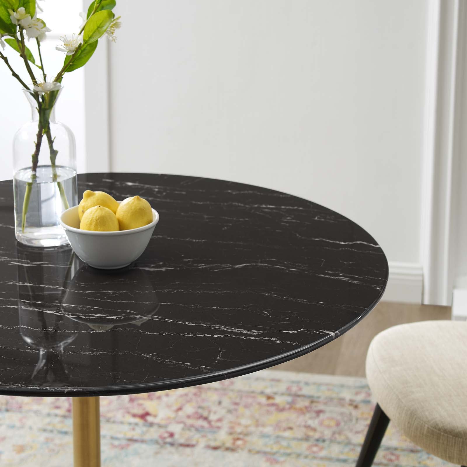 Lippa 36" Round Faux Marble Dining Table by Modway