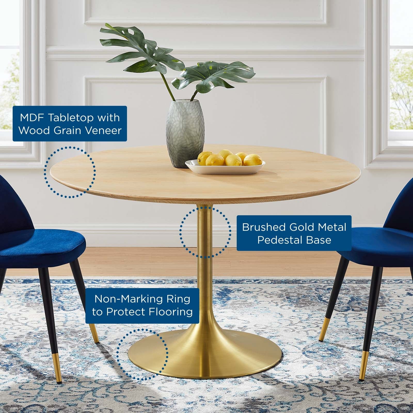 Lippa 48" Round Wood Dining Table by Modway