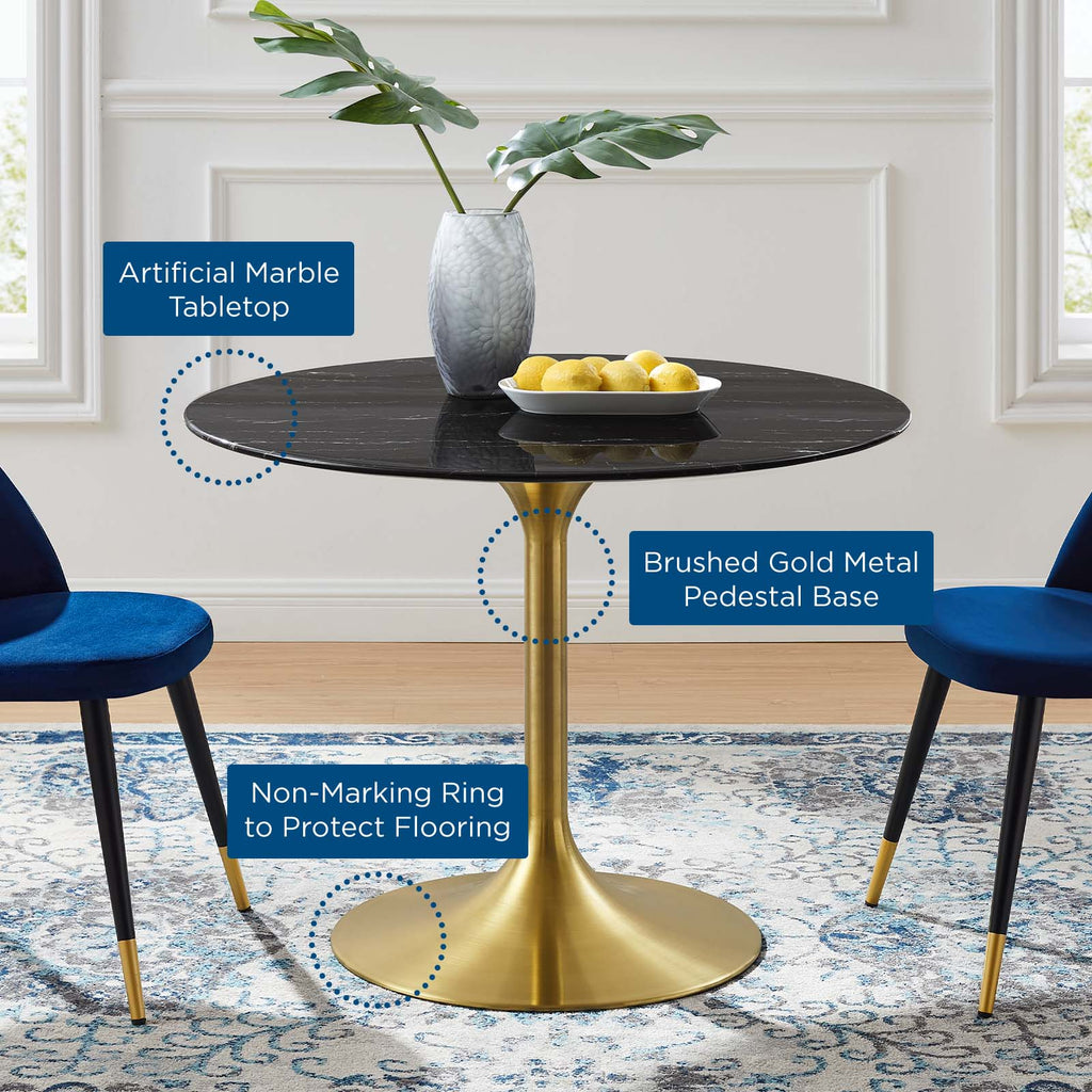 Lippa 40" Round Faux Marble Dining Table by Modway