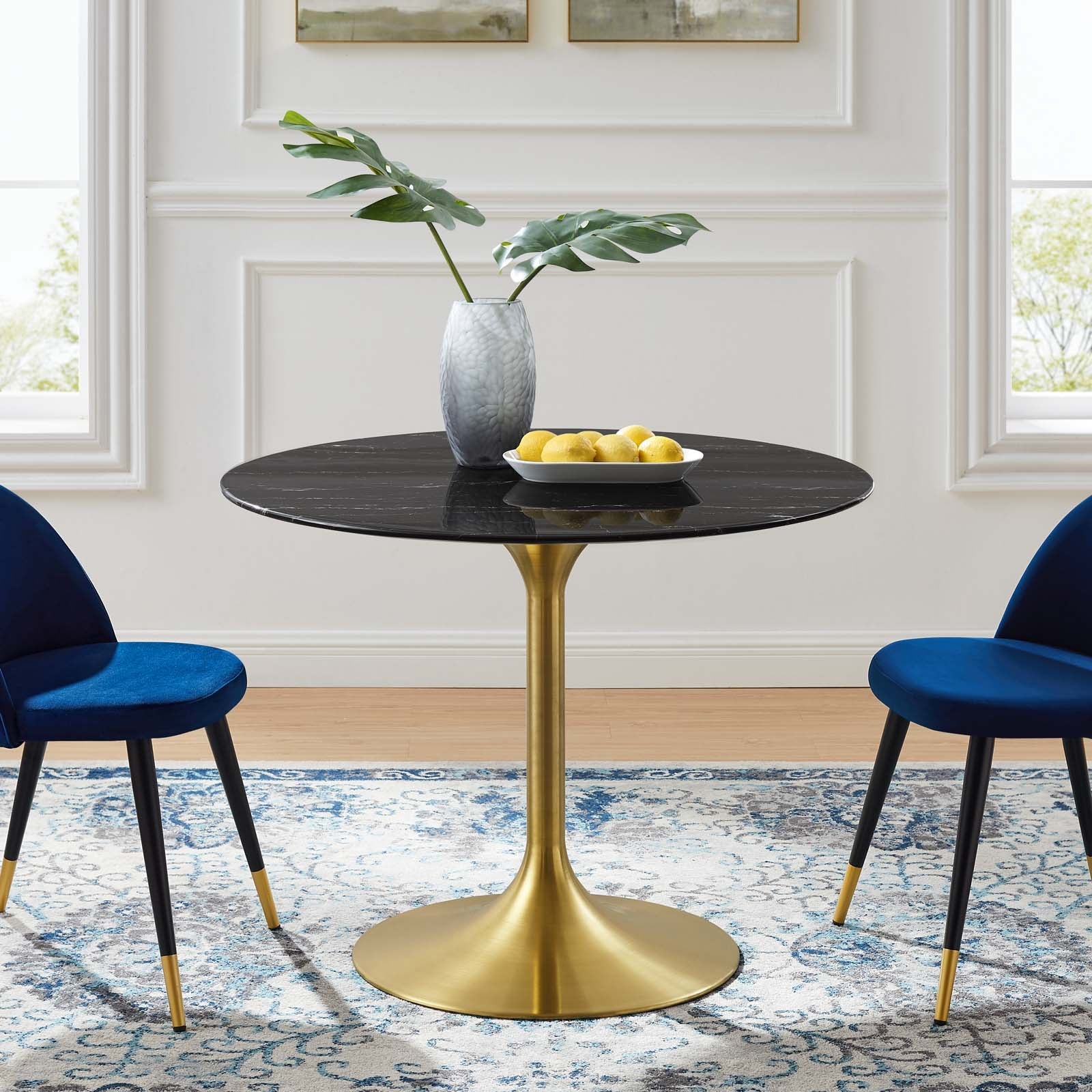 Lippa 40" Round Faux Marble Dining Table by Modway