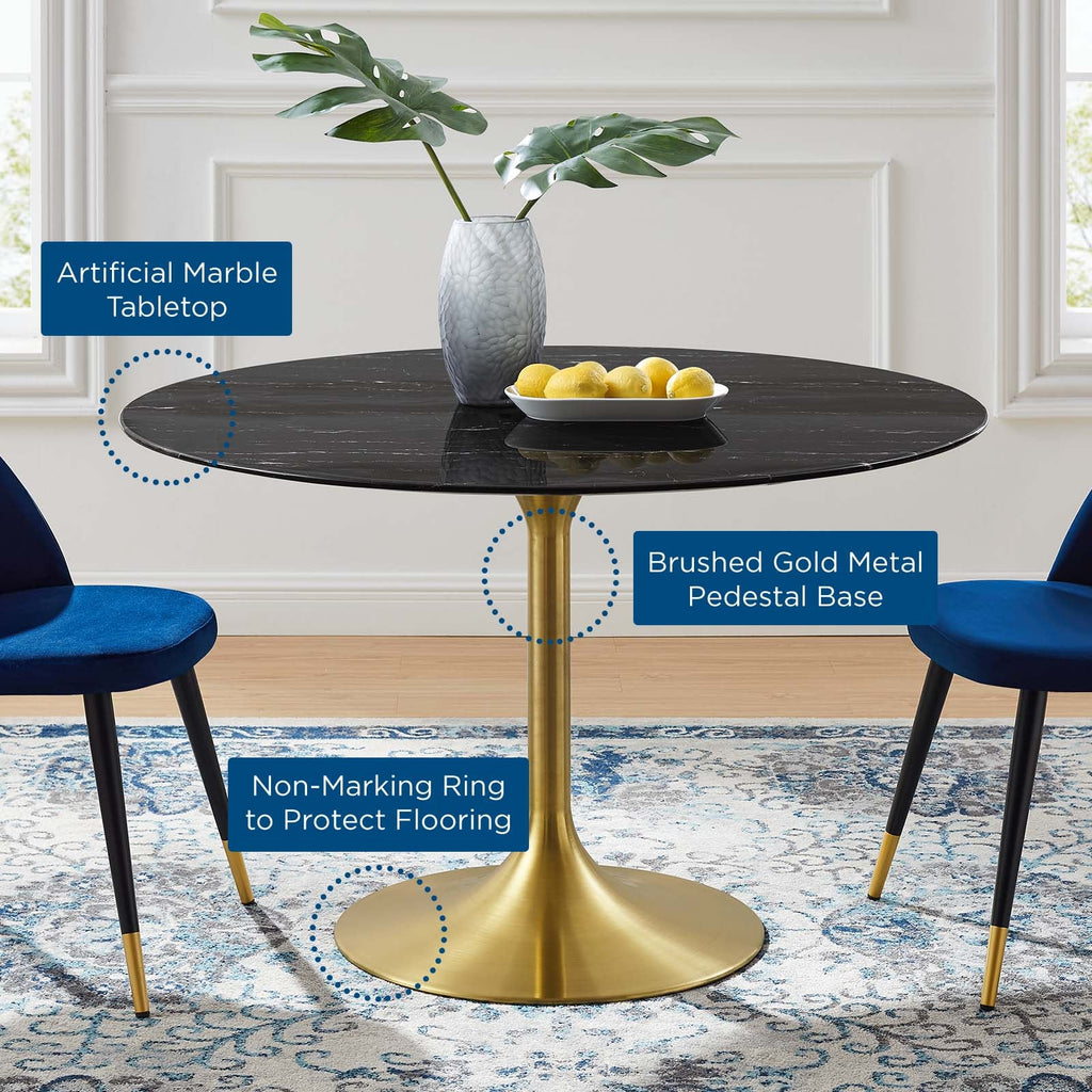 Lippa 48" Round Faux Marble Dining Table by Modway
