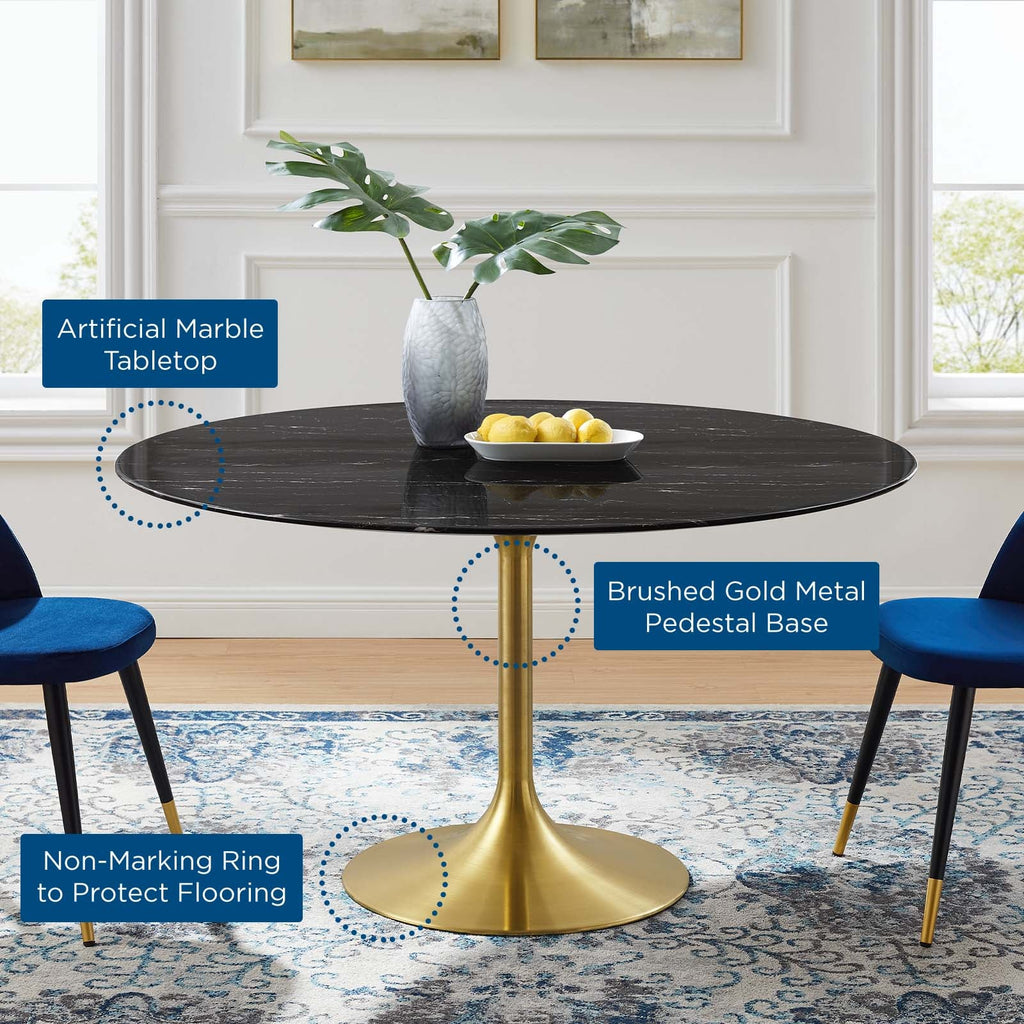 Lippa 54" Round Faux Marble Dining Table by Modway