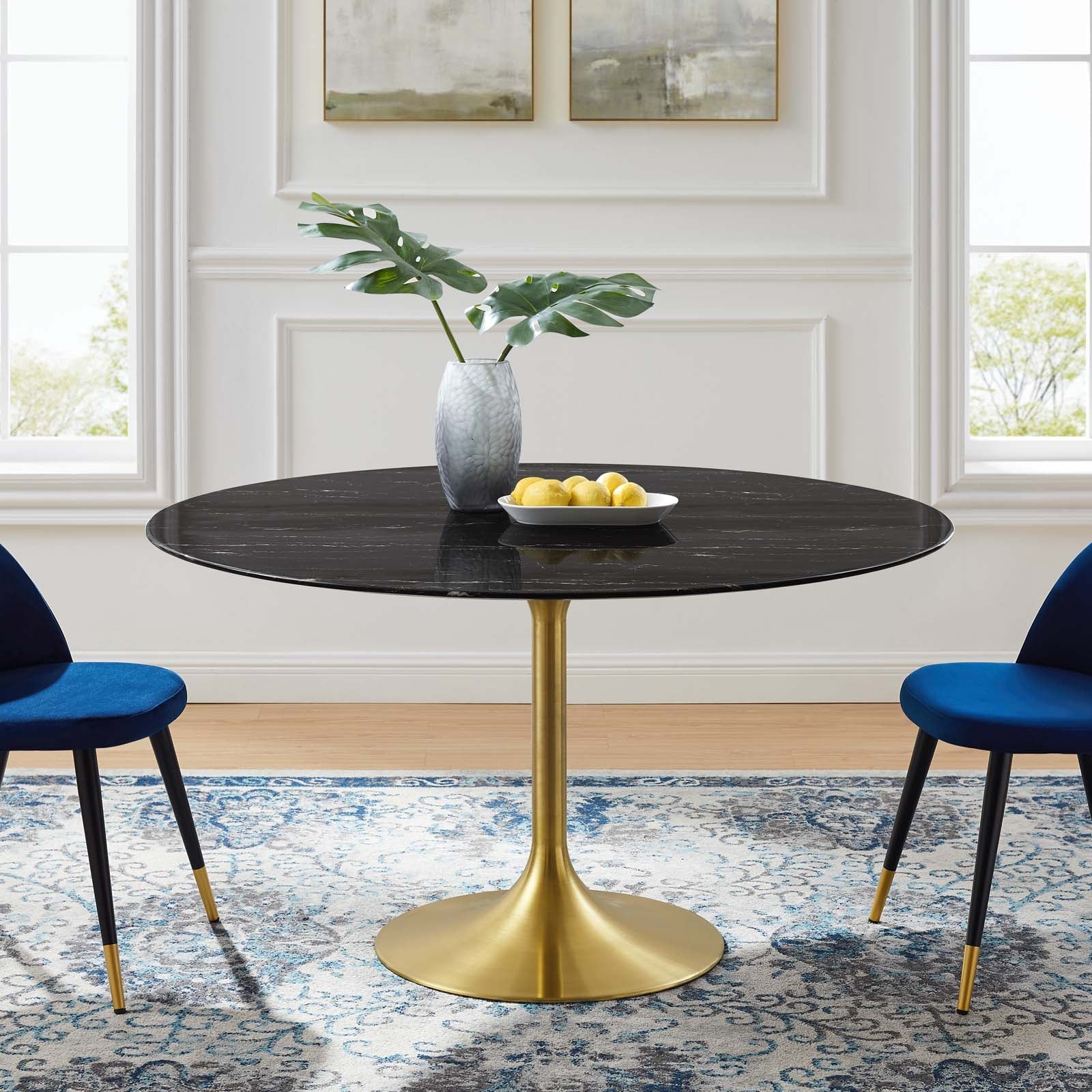 Lippa 54" Round Faux Marble Dining Table by Modway