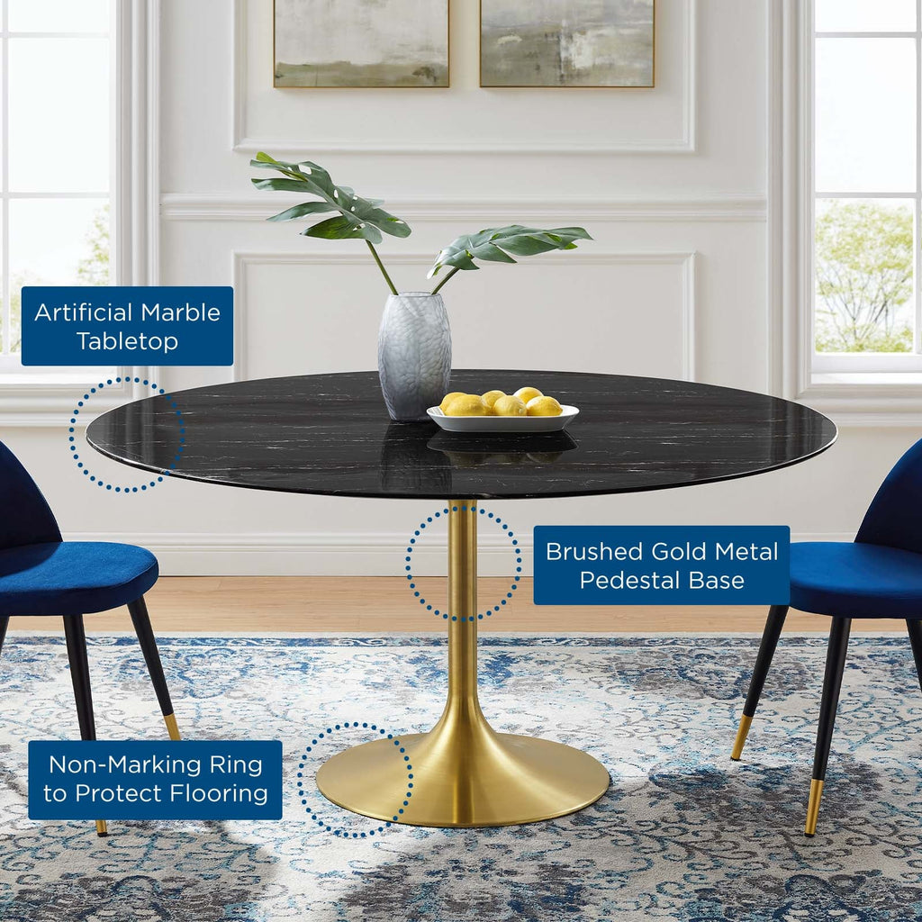 Lippa 60" Round Faux Marble Dining Table by Modway